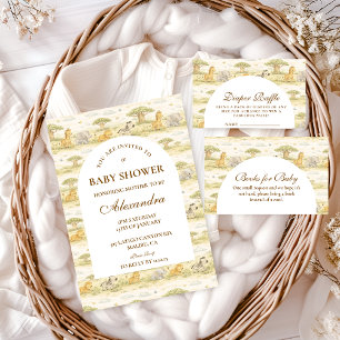 Milde Safari Dieren Baby Shower Kaart