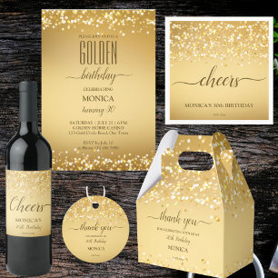 Volwassenen verjaardagsfeest elegant gold minimali kaart