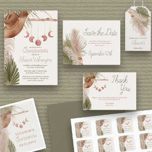 Western Quinceanera Rustiek Boho Pampas Grass Kaart