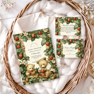 Vintage Strawberry Cottag Luier Raffle  Informatiekaartje