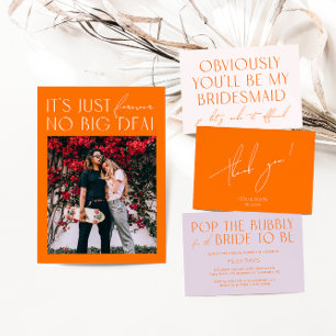 De eenvoudige Oranje Foto sparen de Uitnodiging va