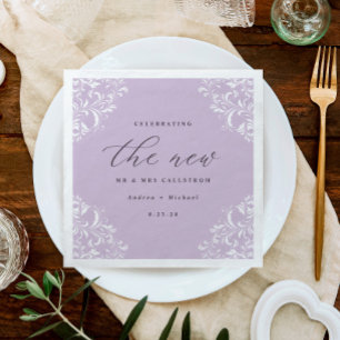 Elegant  Lavender Paars Wedding Kaart