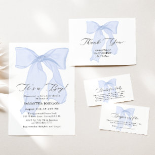 Blue Bow Coquette Baby shower Servet