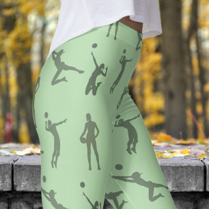 Stijlvol Azure Blue Women Volleybal patroon Leggings