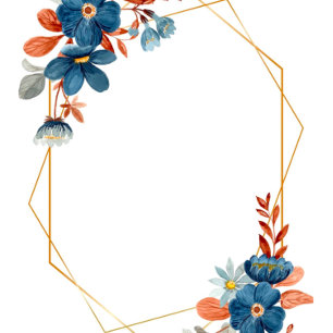 Terracotta Navy Blue Florals Couples Shower Kaart