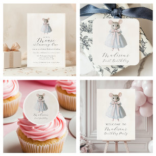 Eerste verjaardag Muis grillige Victoriaans verjaa Kaart