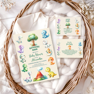 Dinosaur Egg Schattigee Waterverf Baby Diapper Raf Informatiekaartje