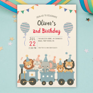 Schattigee feestbeesten op de trein gepersonalisee ronde sticker