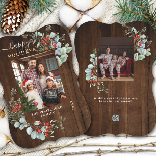 Greenery Merry kerstfoto Donk Wood Keramisch Ornament