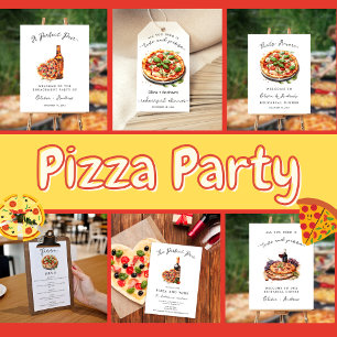 Pizza en Wijn Nacht Modern Minimaal Kaart