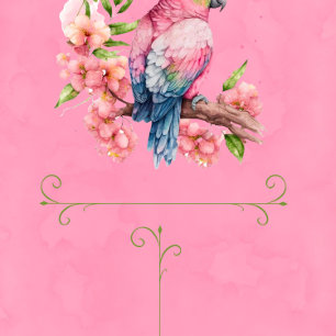 Trendy Cute Parrot Bird Pink Girl Baby shower Kaart