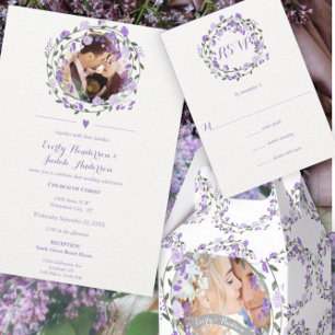 Rustic Floral Bohemian Boho Folk Art Wedding Kaart