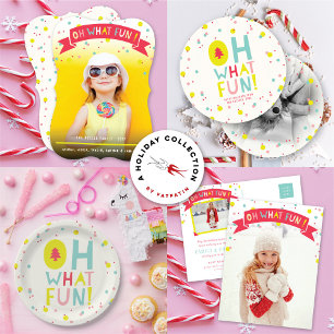 Oh What Fun Colorful Confetti Holiday Party Kaart