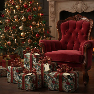 Victoriaans Kerstportret Grosgrain Lint
