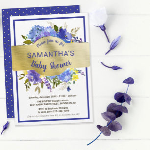 Elegant Paars Floral Gold Baby shower Hartelijk da Servet