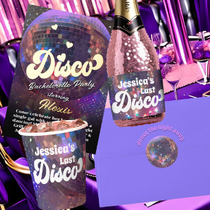Paarse Spiegel Disco Ball Bachelorette Dance Party Folie Uitnodiging