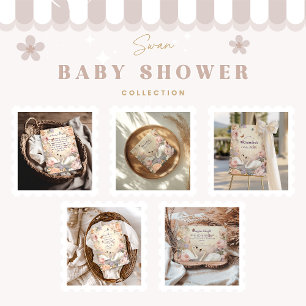 Swan Lake Garden Baby shower Folie Uitnodiging