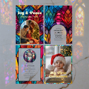 Moderne kerkdoop, toewijding of doop acryl uitnodigingen