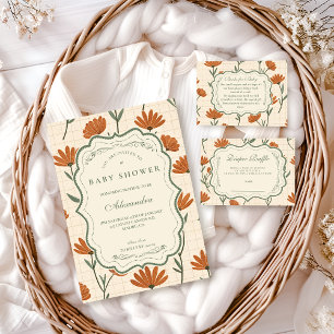 Warme Wilde Bloem Baby Shower Luiers Raffle Informatiekaartje