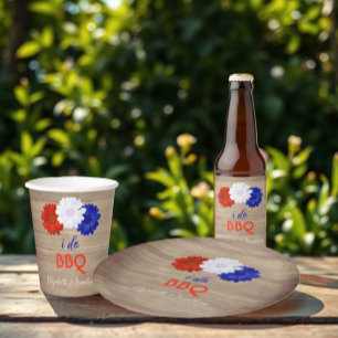 Ik doe BBQ Patriottic Floral Post-Wedding Informatiekaartje