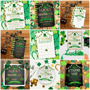 Little Shamrock St. Patrick's Day Baby shower Real Folie Uitnodiging