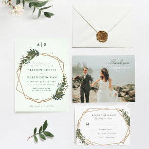 florgeometrische trouwkaart kaart