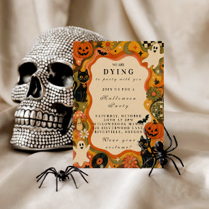 Elegant Vintage Retro Halloween-feest Papieren Bordje