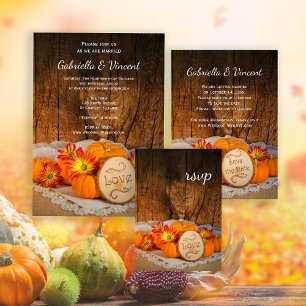 Rustic Pumpkins Herfst Barn Wedding Magnetische Uitnodiging
