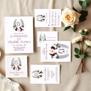 Floral Western Hoefijzer Quinceanera Servet