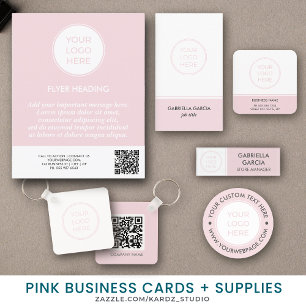 Blush Pink Simple Logo QR Code Sleutelhanger