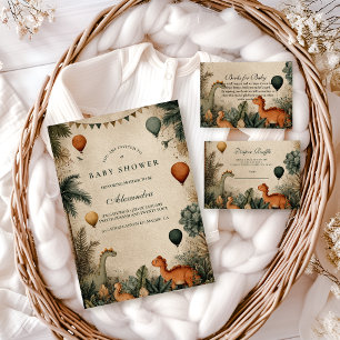Wilde Dino Jungle Baby Shower Kaart