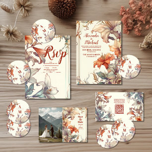 Foto  Bloemen Art Nouveau Bruiloft Save The Date