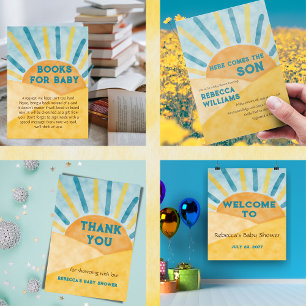 Blue Ray Sunshine Book for Baby shower Game Informatiekaartje