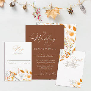 Terracotta Modern Script Elegante herfstbruiloft Servet