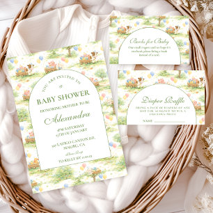 Boerderijdieren Pastel Luier Raffle Informatiekaartje