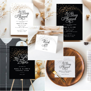 Schietende sterren de avond voor repetitie diner servet