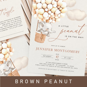 Elephant-ballonvaarding Baby shower in één uitnodi All In One Uitnodiging