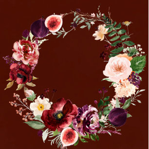 Burgundy Plum Wildflower Couples Shower Invites