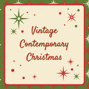 Vintage Heden-daagse Rode Kerstster Cadeaupapier