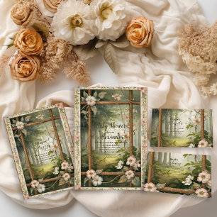 Rustic Woodland Forest Raffle Diapper Informatiekaartje