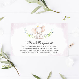 Cute Waterverf Baby Elephant Boy Baby shower Kaart