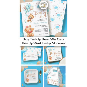 Jongen Teddy Bear, we kunnen het Baby shower afwac Servet