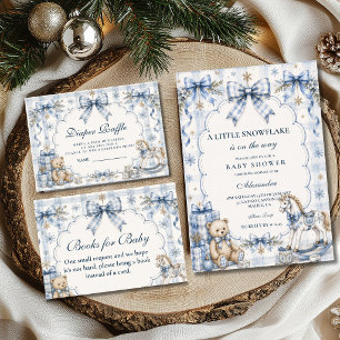 Blauw Sneeuwvlokje Baby Shower met Preppy Stijl Servet