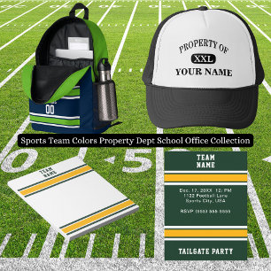 Midnight Groen Zilver Wit Sport Team Naam Bedrukte Rugzak