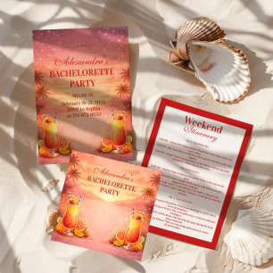 Tequila Sunrise Tropisch Meisjesuitje Ronde Sticker