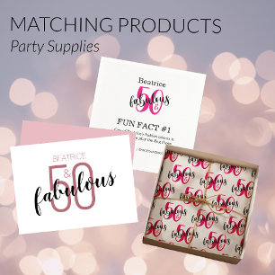 50 en Fabulous 50th Birthday Roos Gold