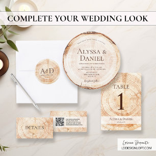 Houtboomschors Rustic Wedding Kaart