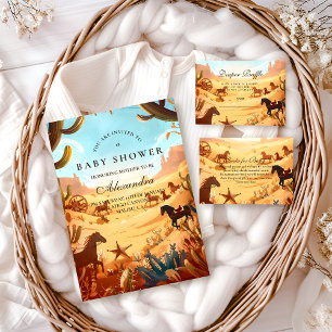 Boho Country Western Baby Shower Kaart
