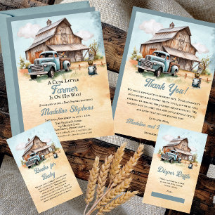 Schattigee Little Farmer Baby shower Boeken voor B Informatiekaartje