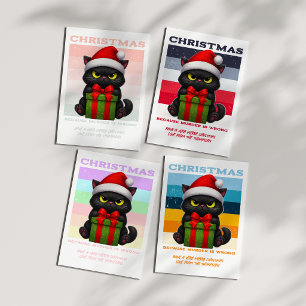 Suker Rush slee Kerst Mop Cat Retro Kerst Foto Feestdagen Kaart